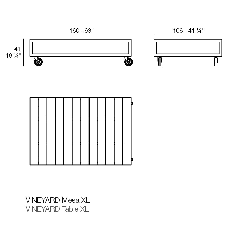 Vineyard Extra-Large Coffee Table Wheel