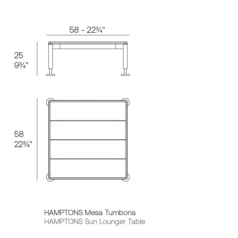 Hamptons Lounger Table