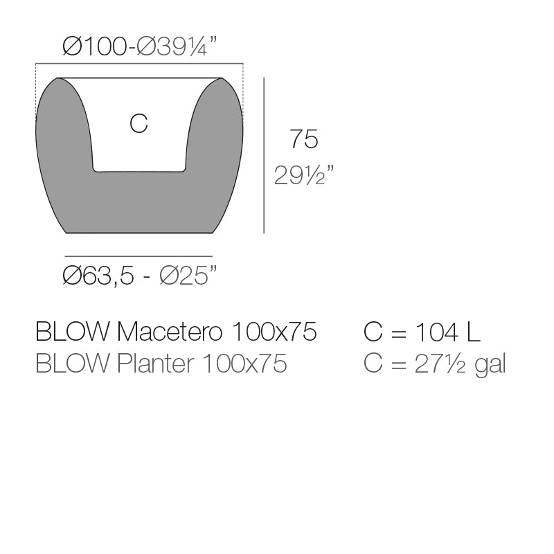 Blow Planter 100X100X75