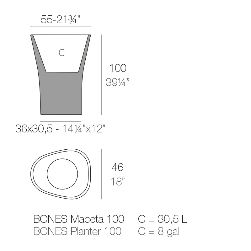 Bones Planter 46X55X100