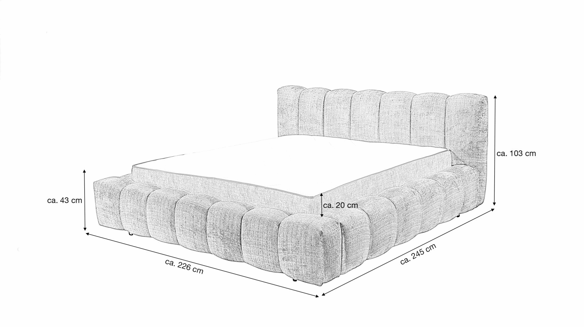 Boxspring Bexter - Brown  | Includes Slatted Base & Matress