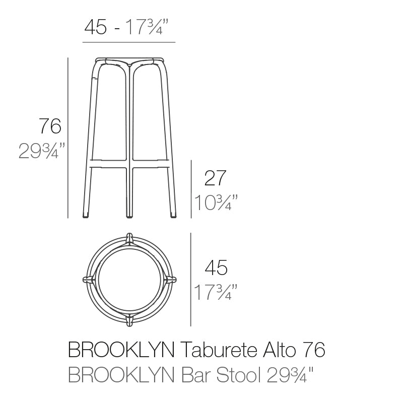 Brooklyn Bar Stool Ø45X76
