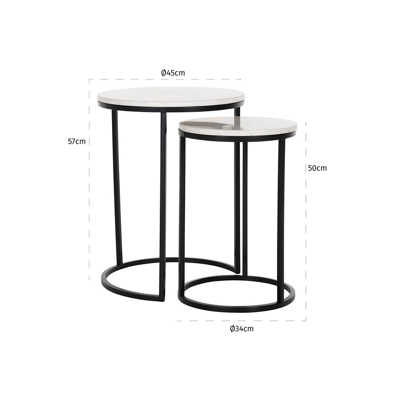 End table Lexington set of 2 (White)