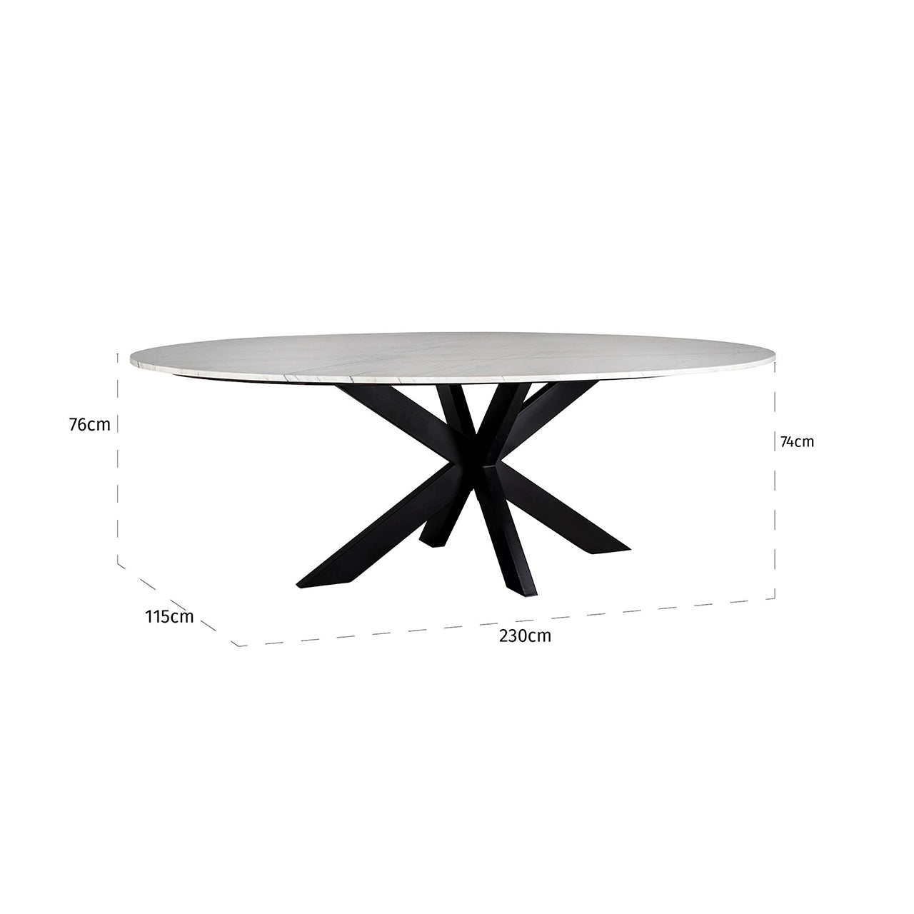 Dining table Lexington oval 230  (White)