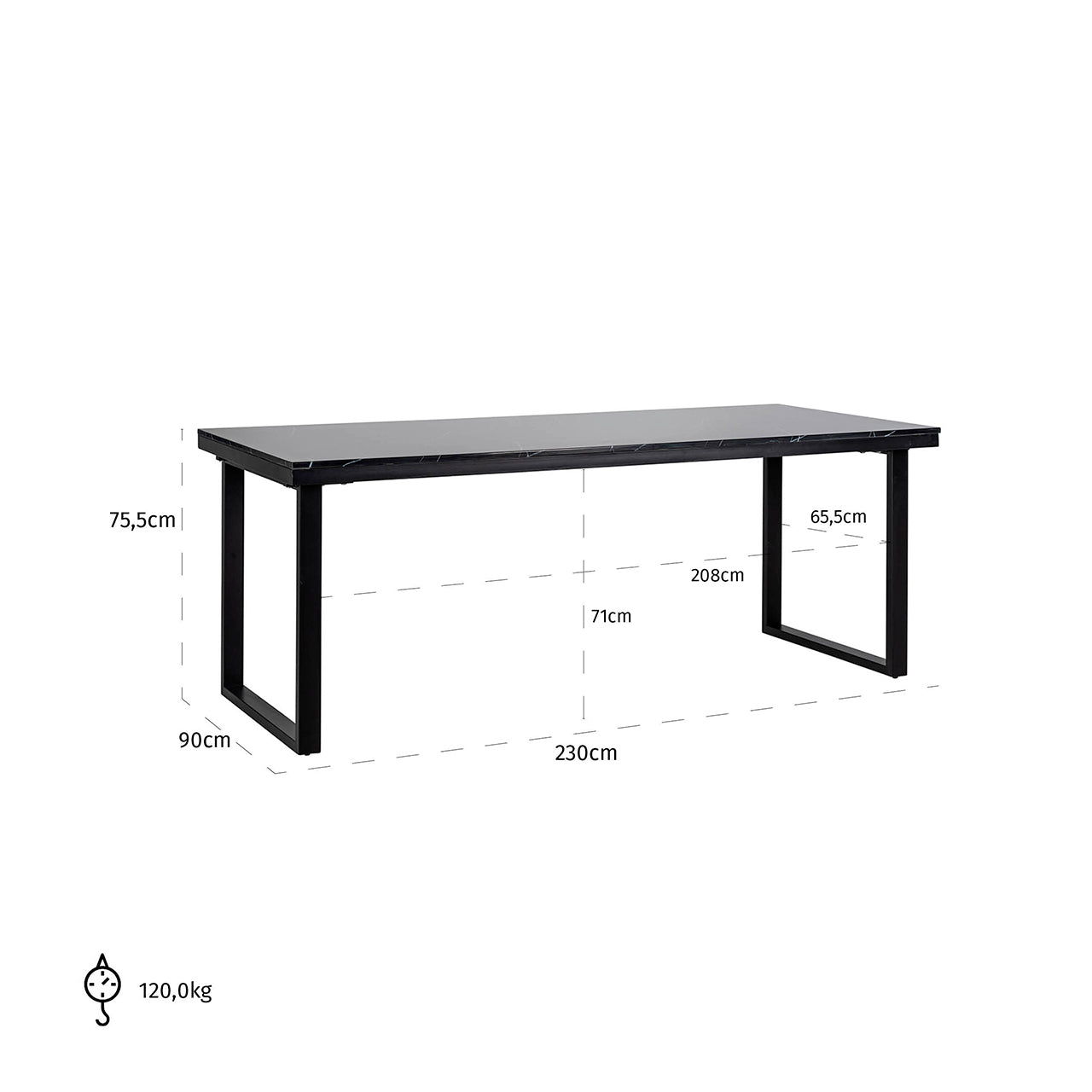 Dining table Beaumont 230 (Black)