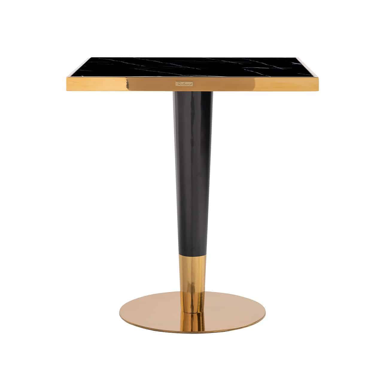 Bistro table Can Roca  square black 70x70 (Black/gold)