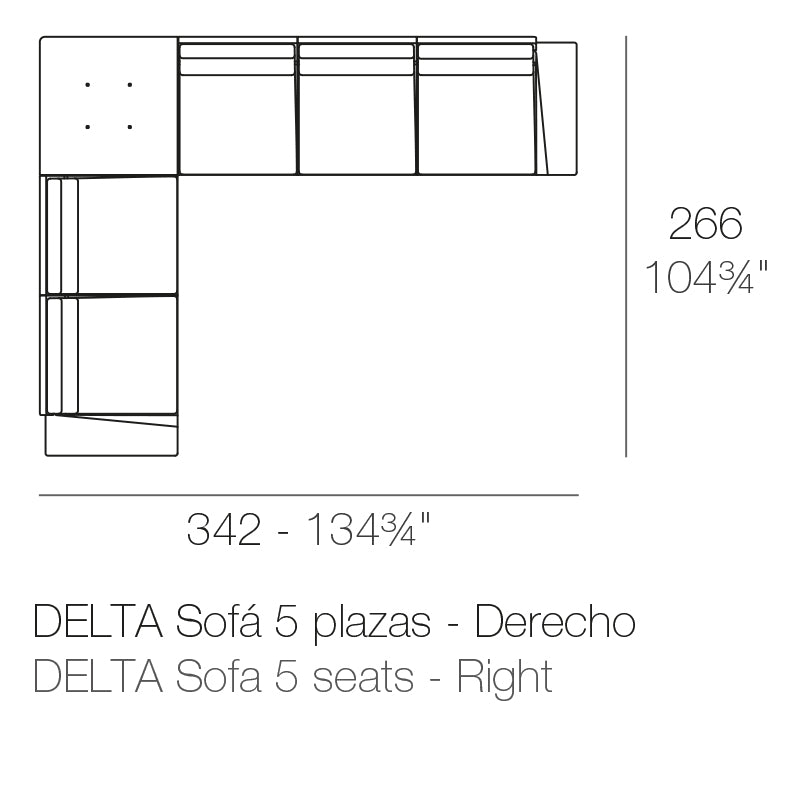 Delta Corner Sofa Right 5 Seat