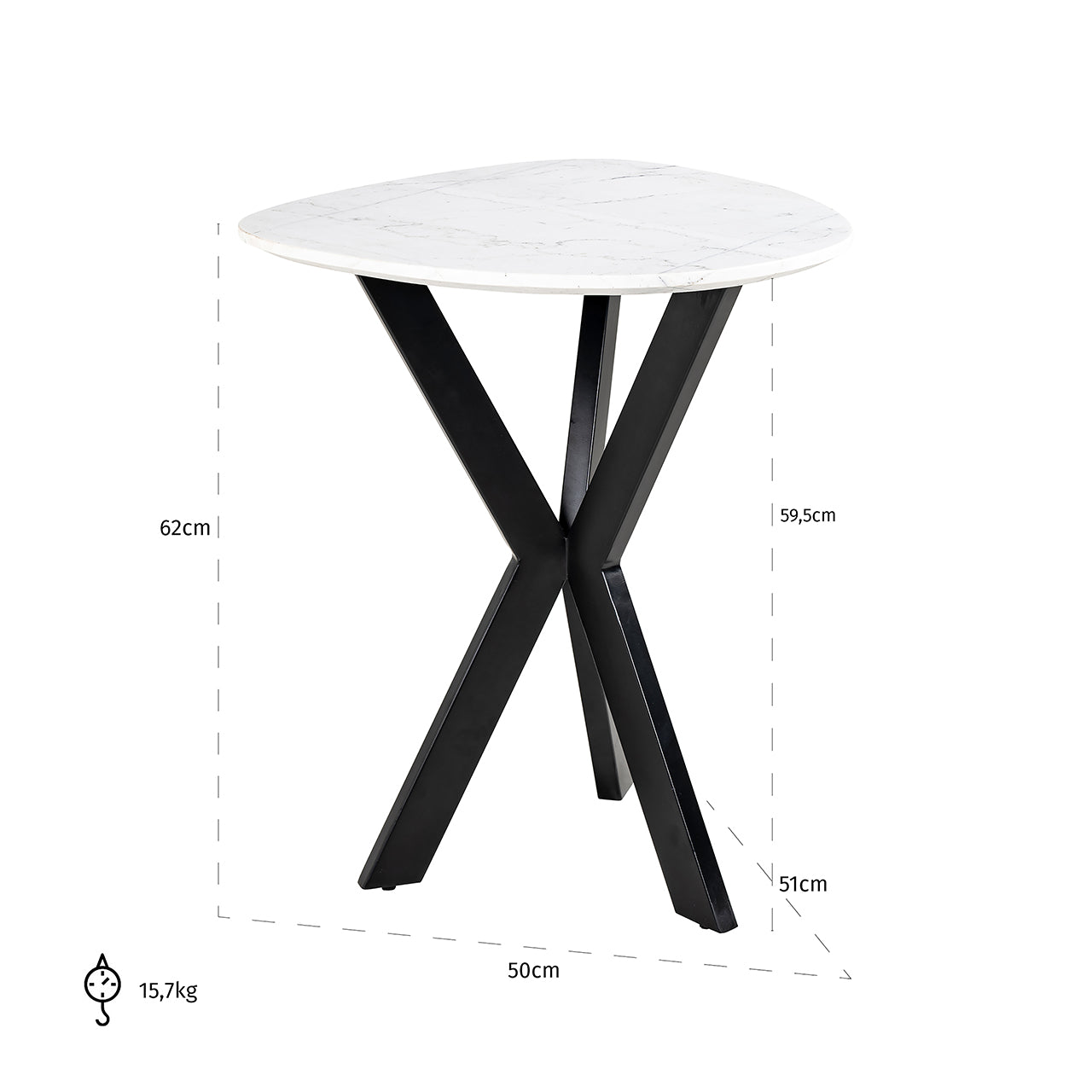 End table Trocadero white (Black/white)