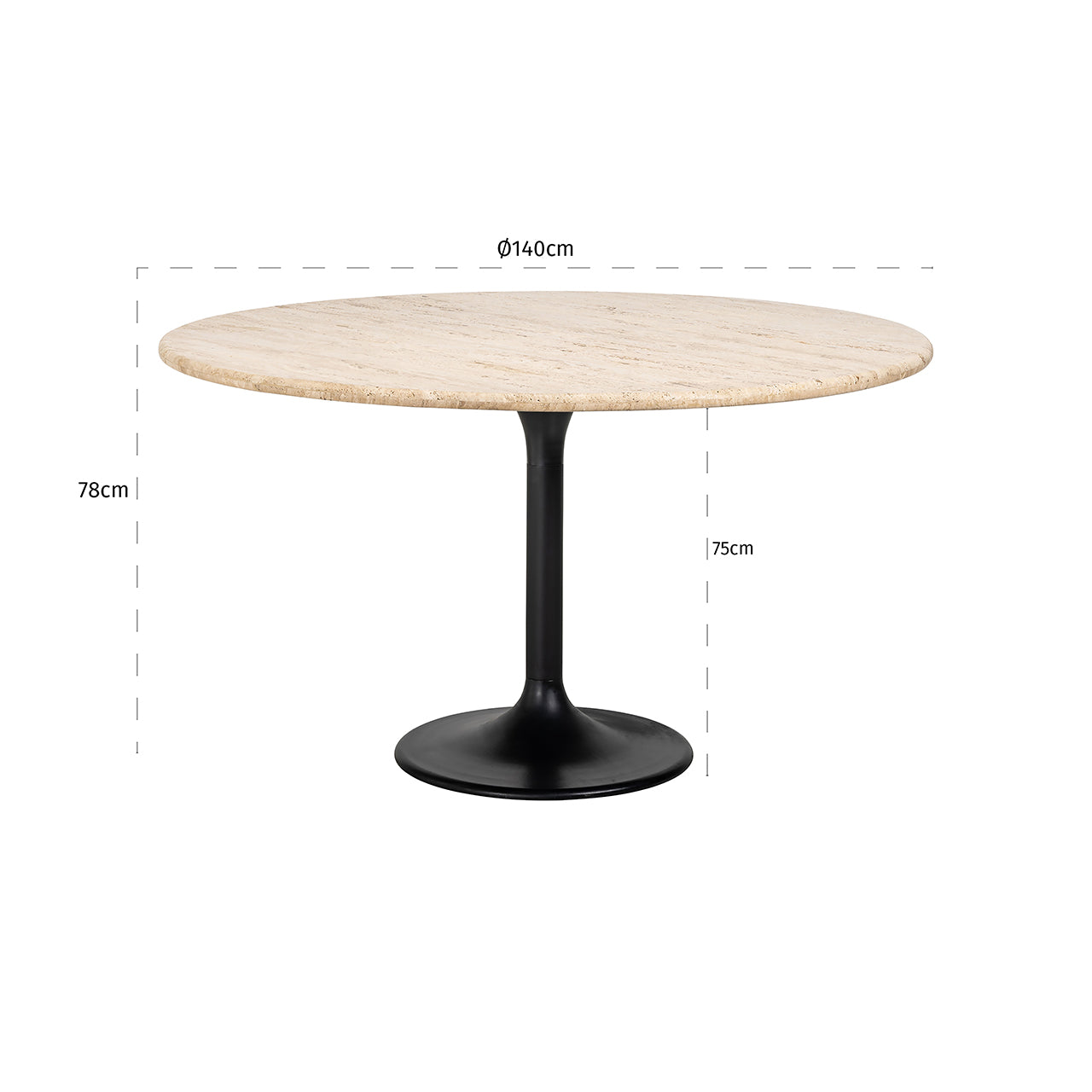 Dining table Hampton 140Ø (Black)