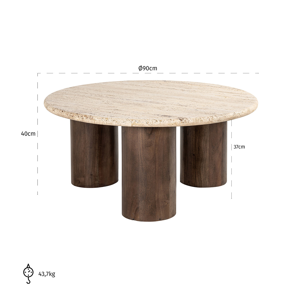 Coffee table Douglas 90Ø (Brown)