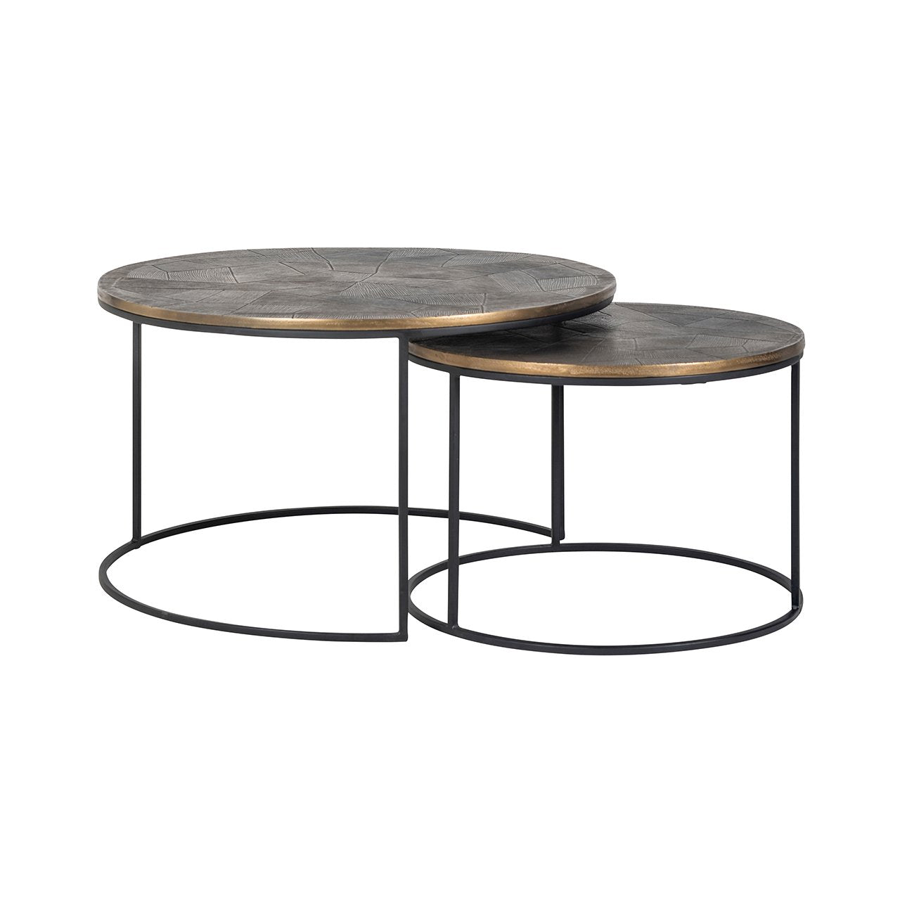 Coffee table Tulum set of 2 (Brushed Gold)