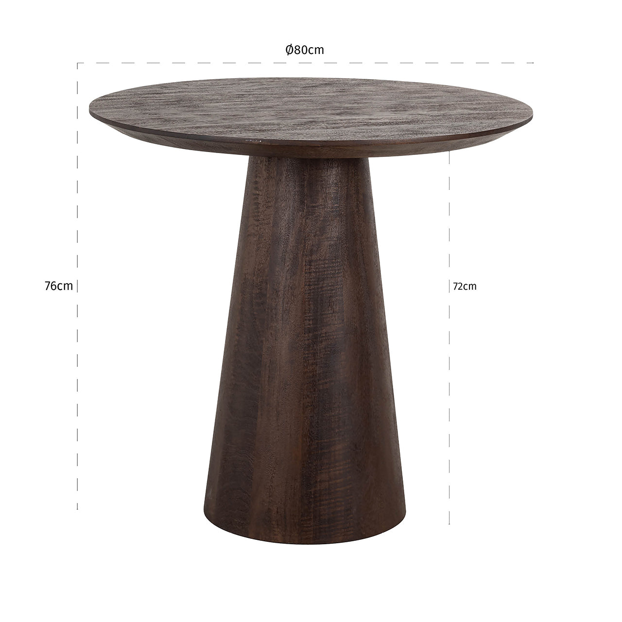 Bistro table Willow 80Ø (Dark brown)