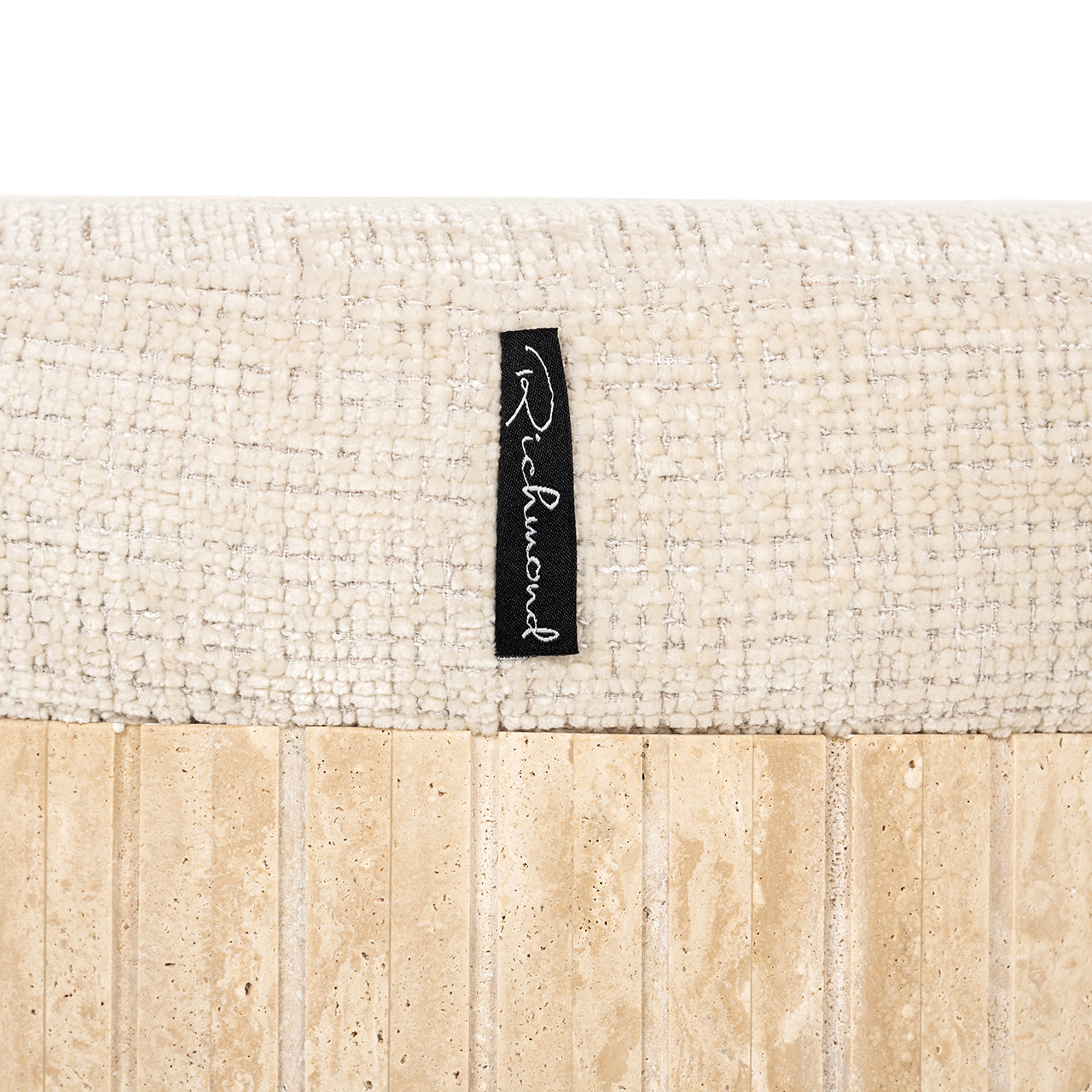 Pouffe Gallice natural beige travertine (Beige)