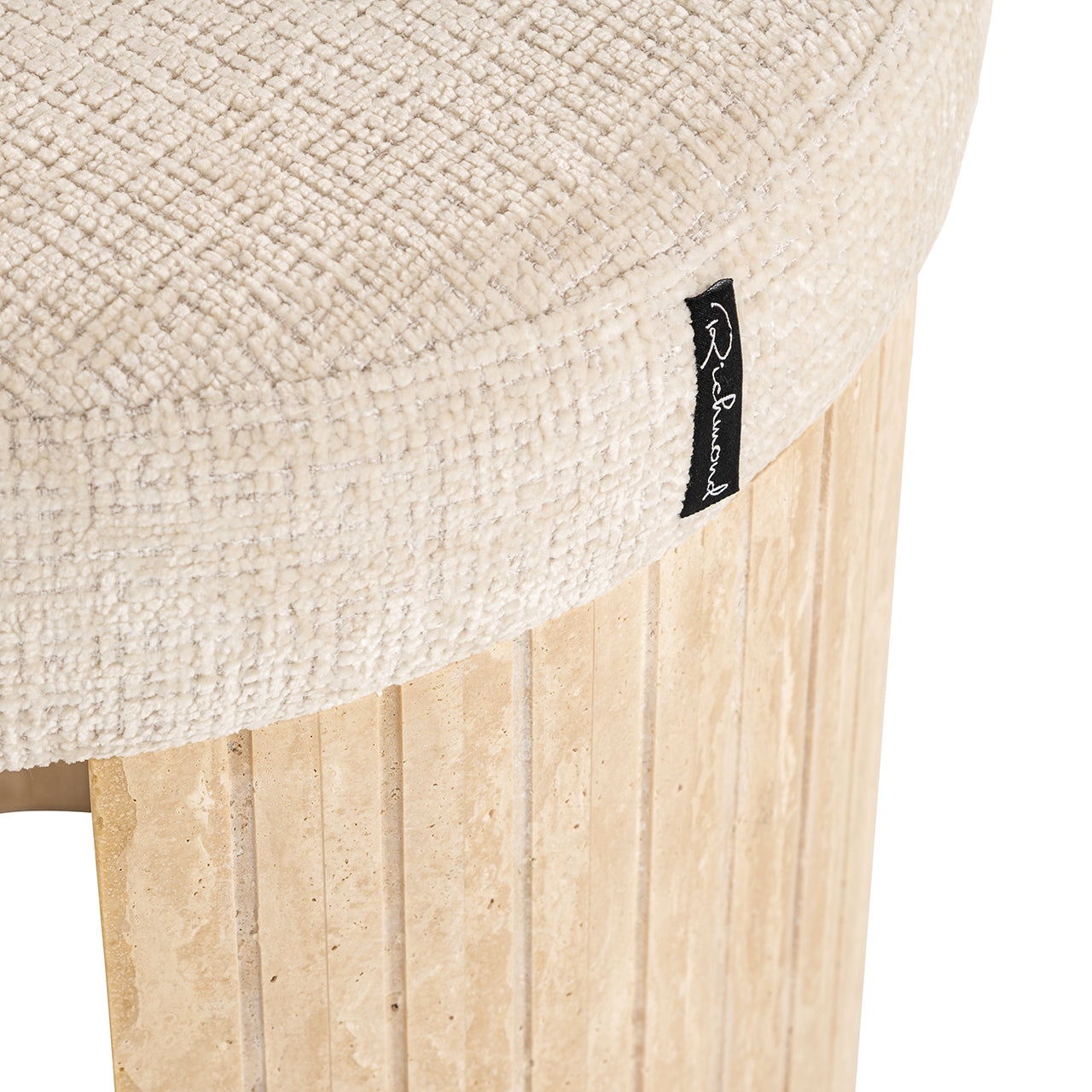 Pouffe Gallice natural beige travertine (Beige)