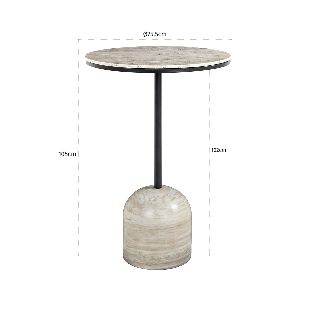 Bar table Duncan 75Ø (Sand)