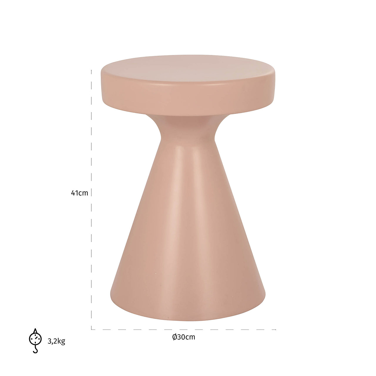 End table Kimble pink small 30Ø (Pink)