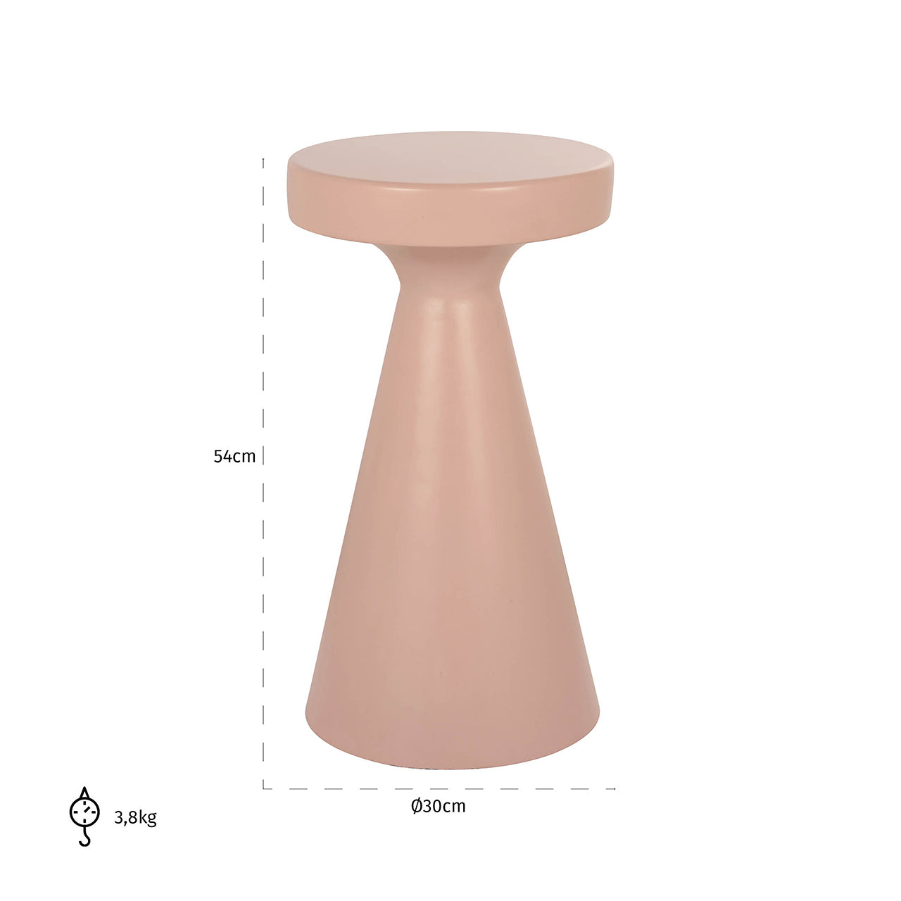 End table Kimble pink big 30Ø (Pink)