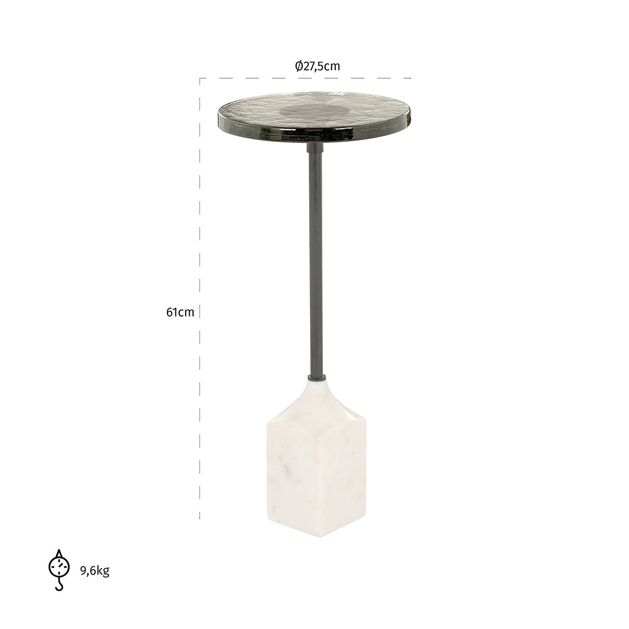 End table Aurora 27Ø (White)