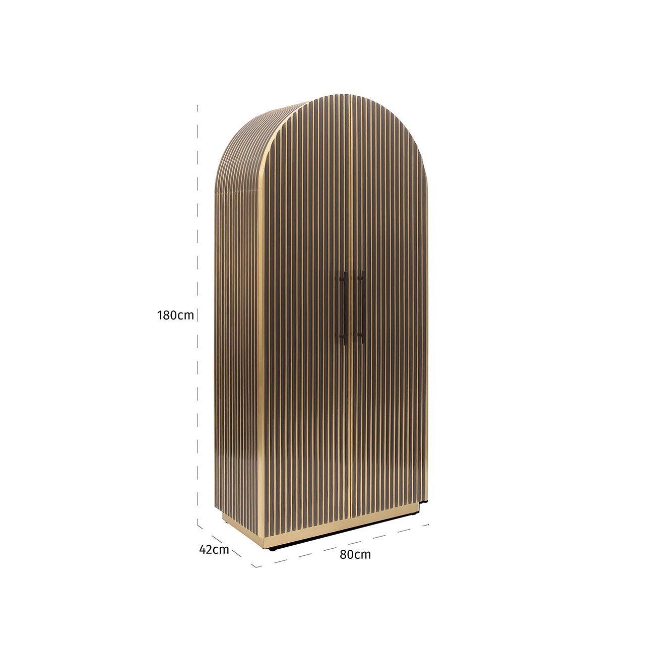 Cabinet Les Arcs 2-doors (Brushed Gold)