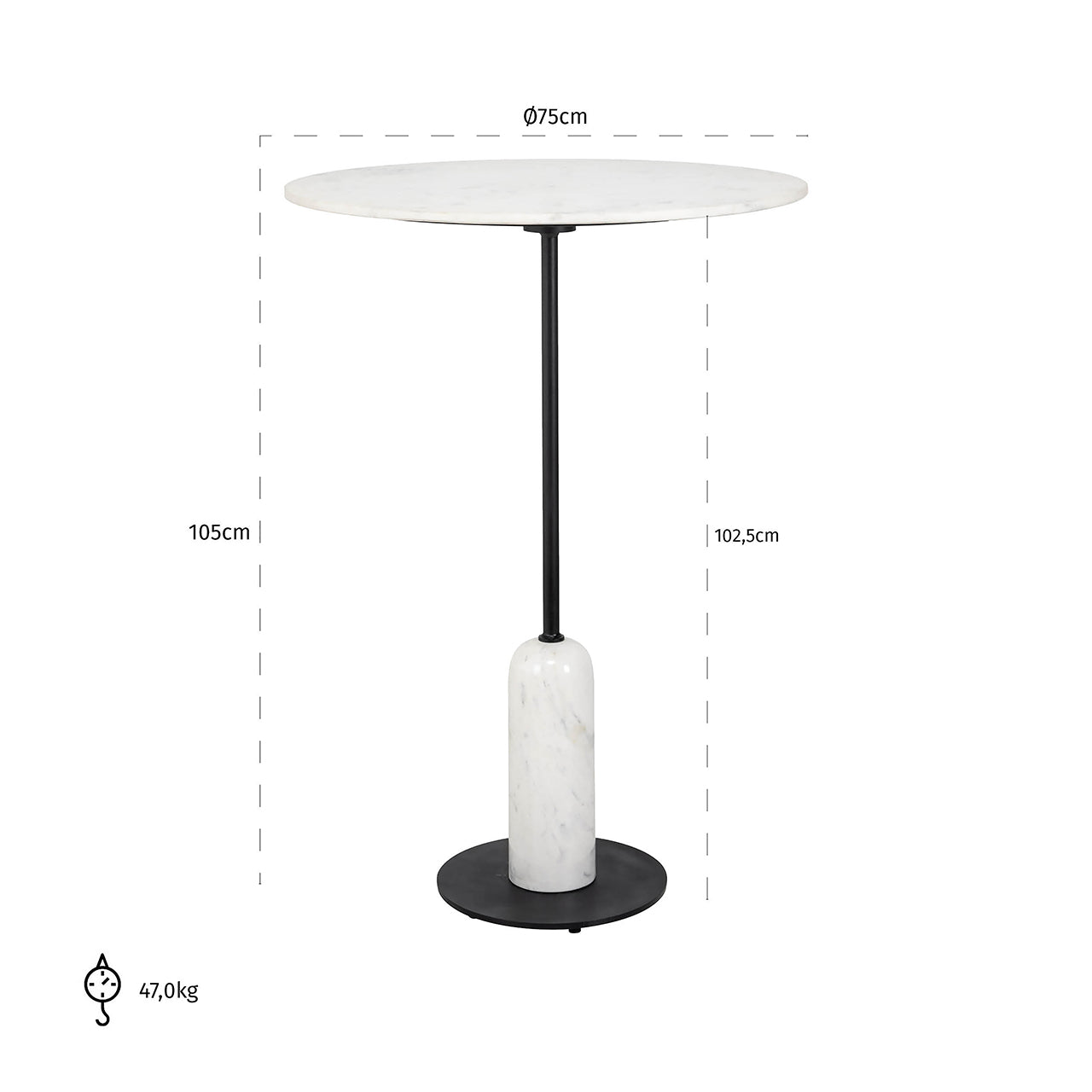 Bar table Jagger 75Ø