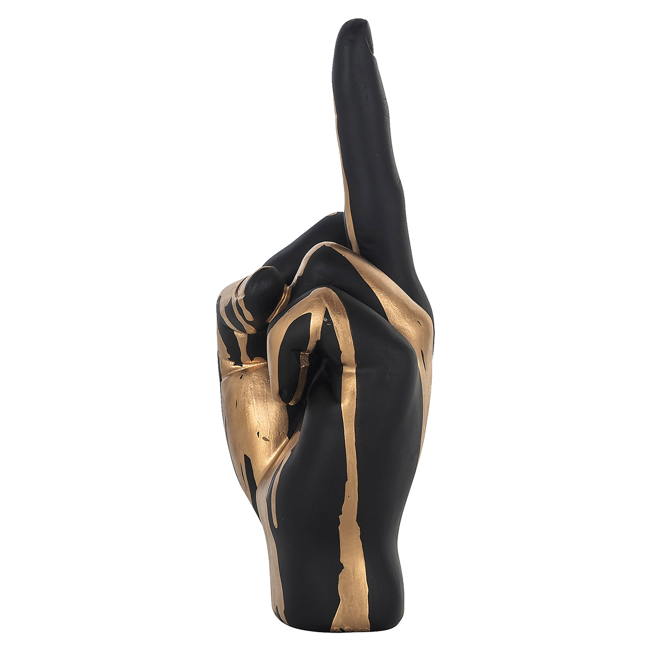 Decorative object hand digitus (Black/gold)