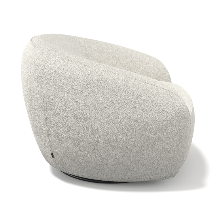 Armchair Rondo - Cream Fabric - Swivel Base | 88 × 94 × 71 cm