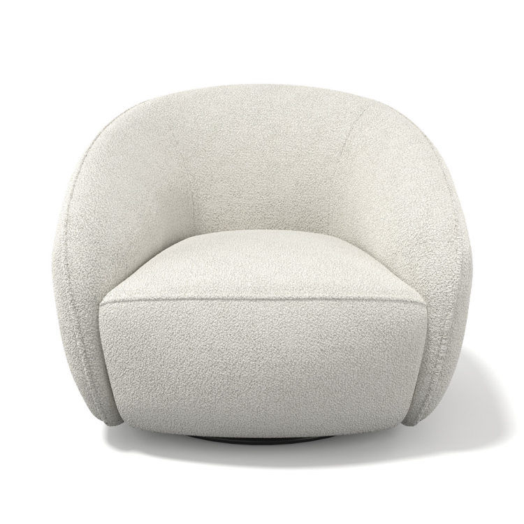 Armchair Rondo - Cream Fabric - Swivel Base | 88 × 94 × 71 cm