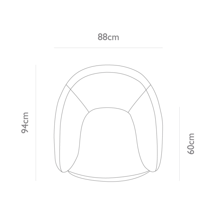 Armchair Rondo - Cream Fabric - Swivel Base | 88 × 94 × 71 cm