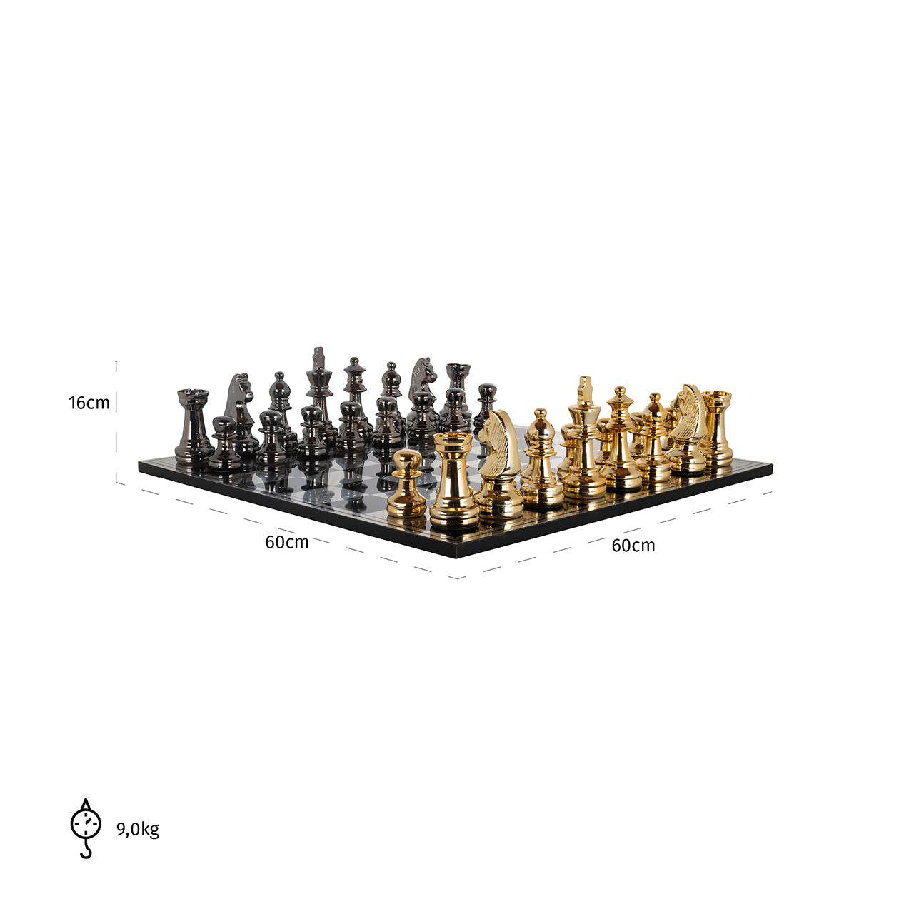 Chessboard Saray (Black/gold)
