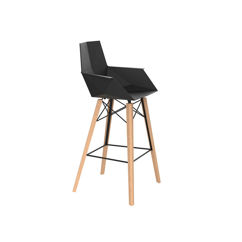 Faz - Wood Bar Stool With Arms