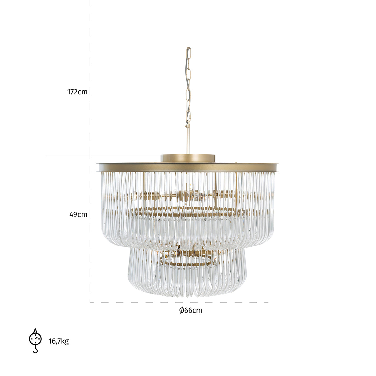 Chandelier Romy (Brushed Gold)