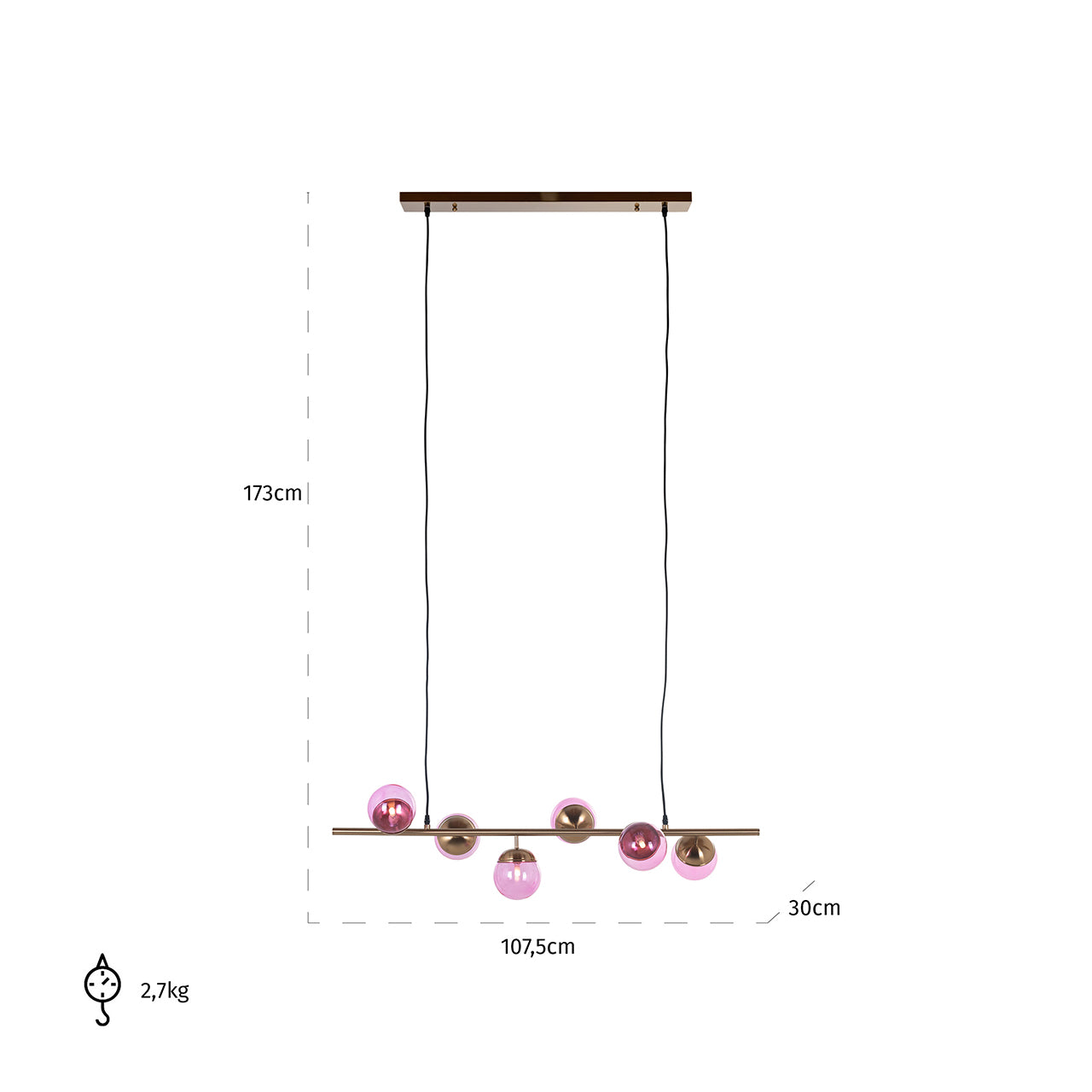 Chandelier Bente pink (Pink)