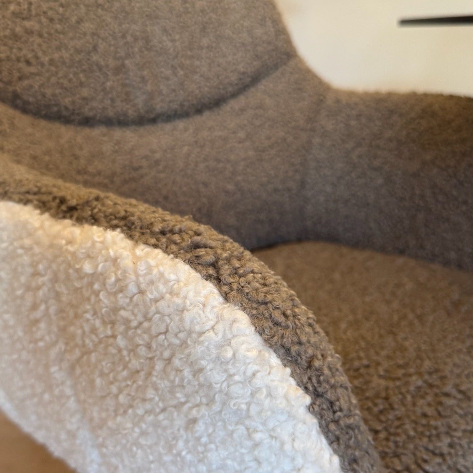 Chair - Ferrara White Bouclé + Brown Bouclé