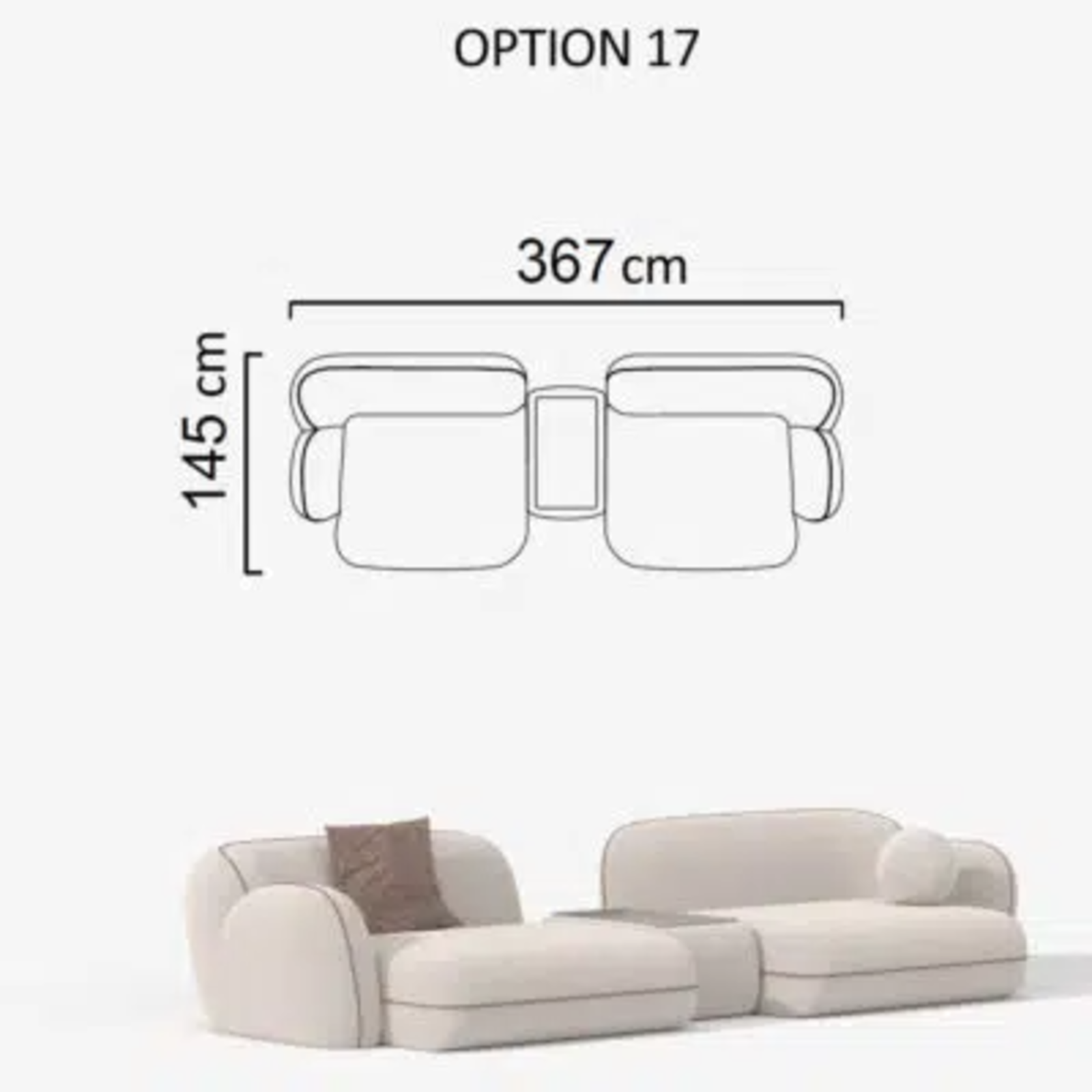Sofa Aicon Creme 367cm