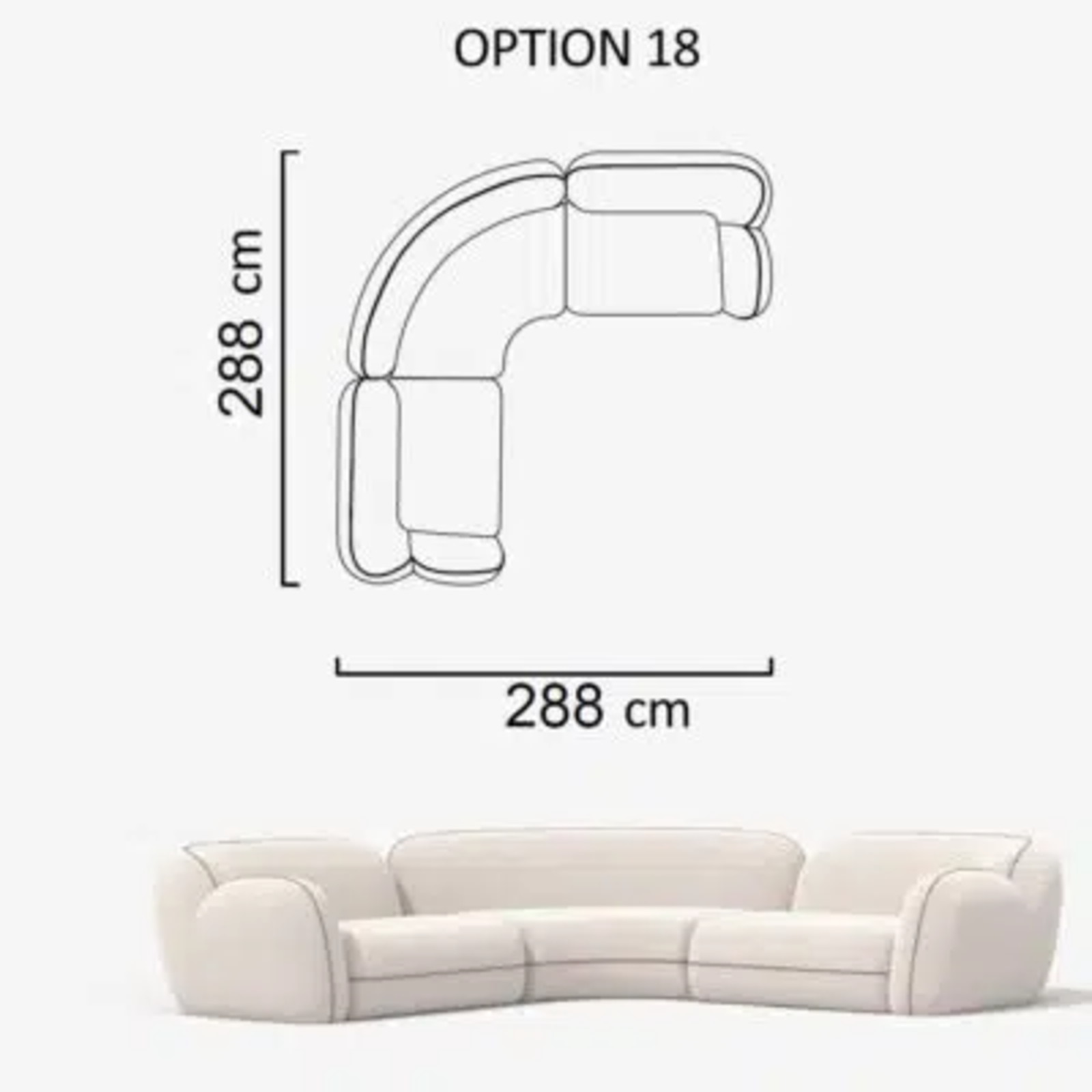 Sofa Aicon Creme 288cm