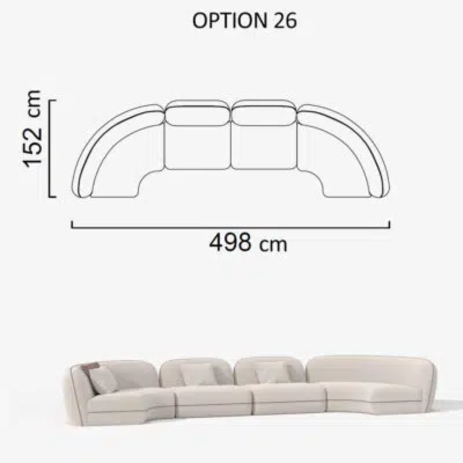 Sofa Aicon Creme 498cm