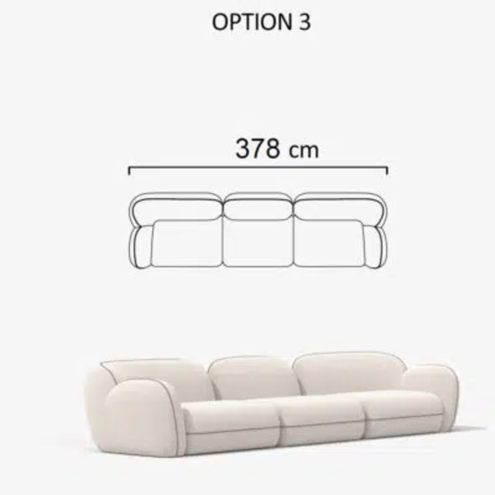 Sofa Aicon Creme 378cm