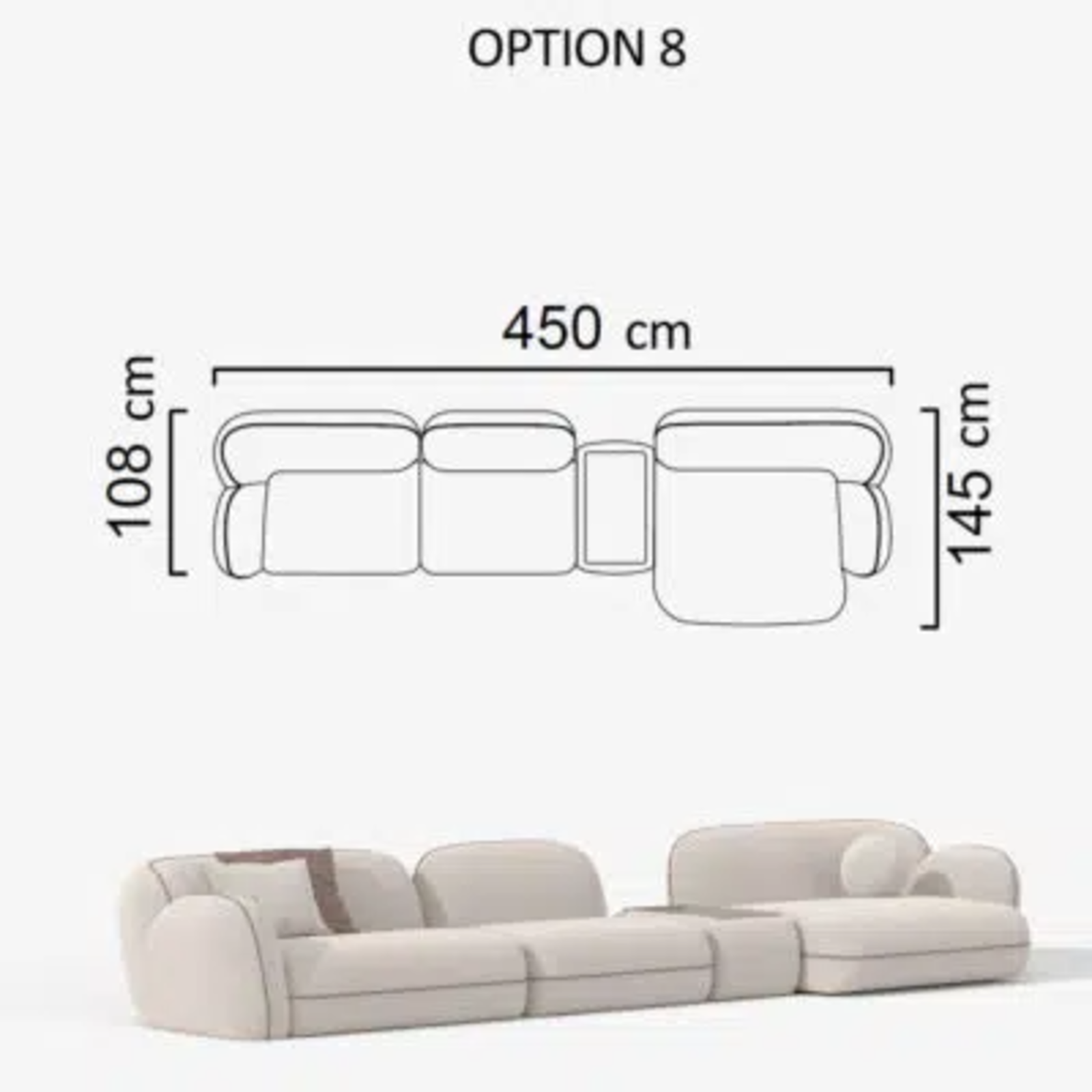 Sofa Aicon Creme 450cm