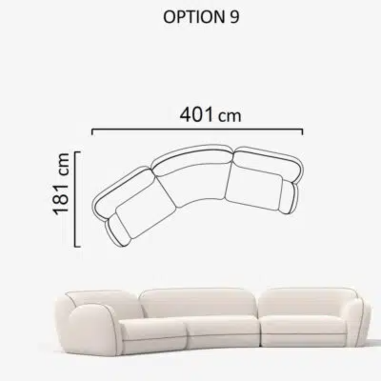 Sofa Aicon Creme 401cm
