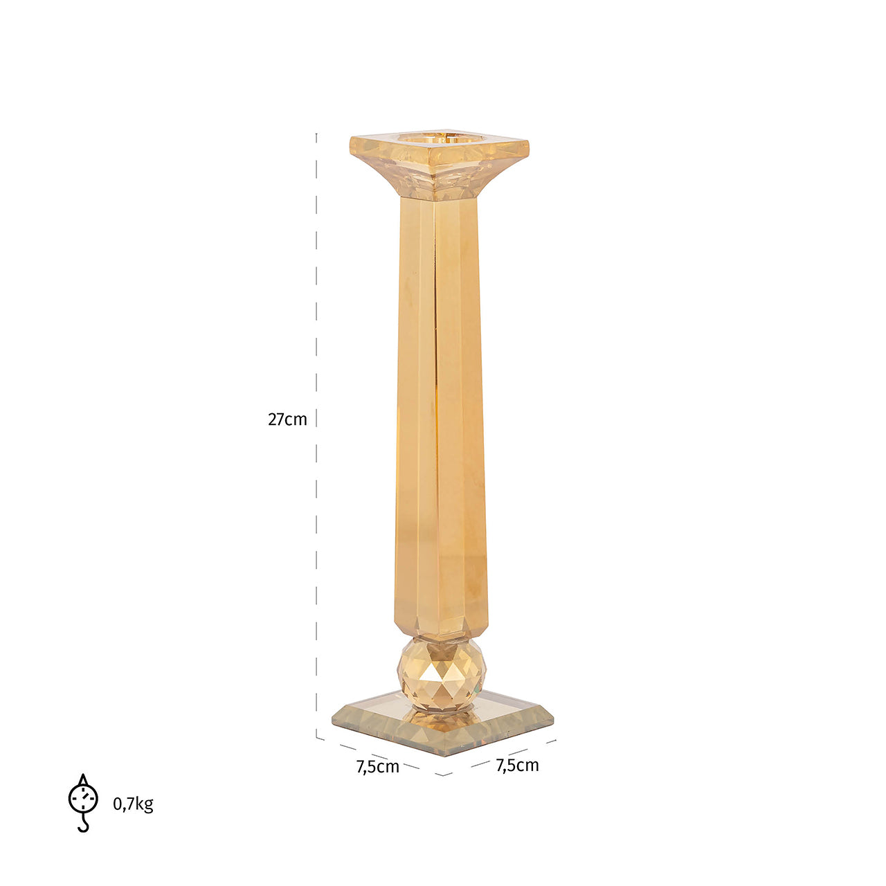 Candle holder Milou small (Amber)
