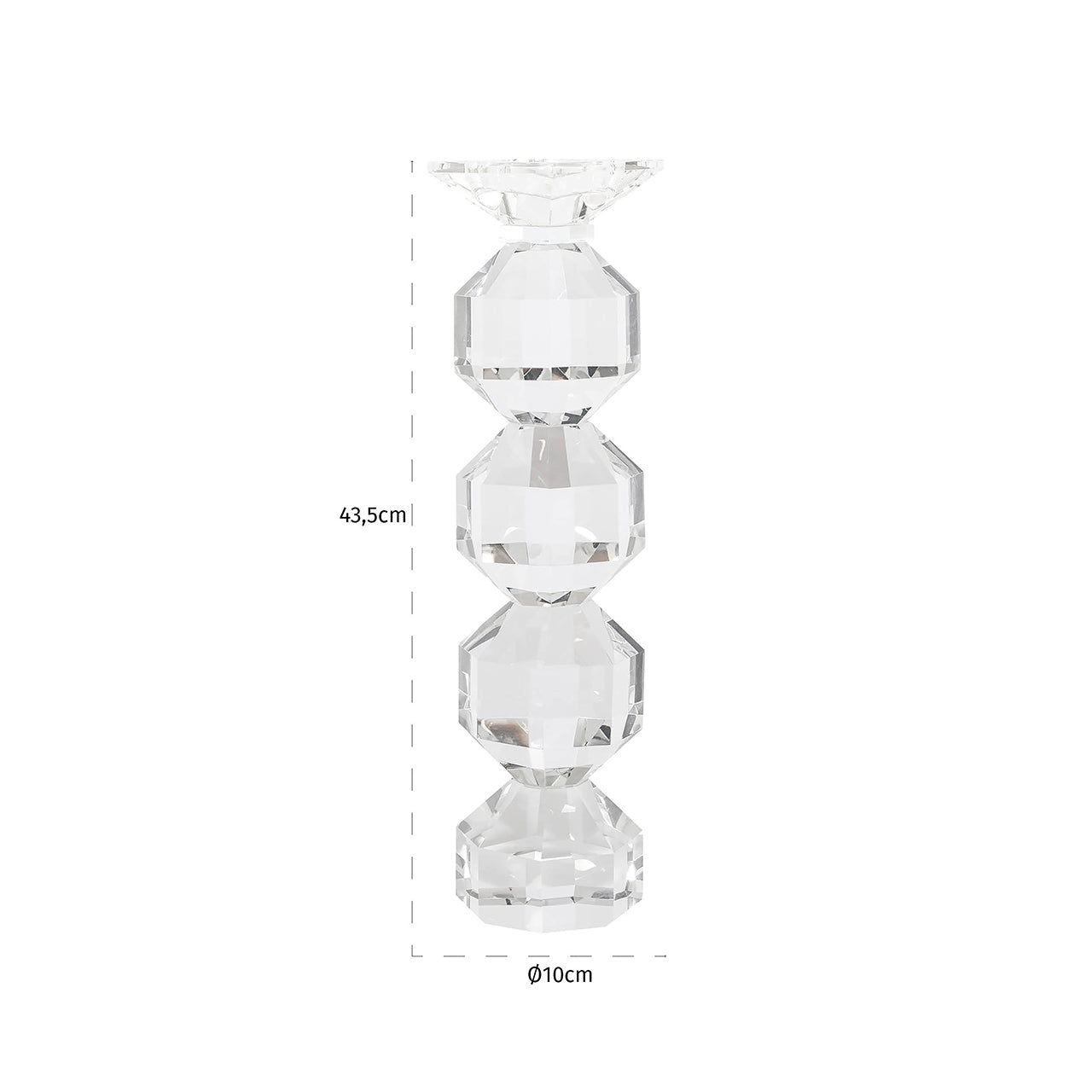 Candle holder Safia big (Clear transparent)