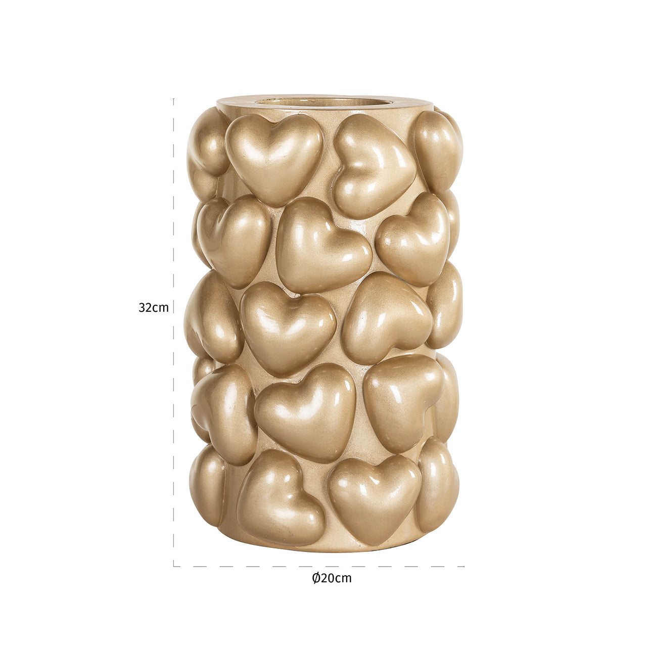 Candle holder Anne hearts big (Gold)