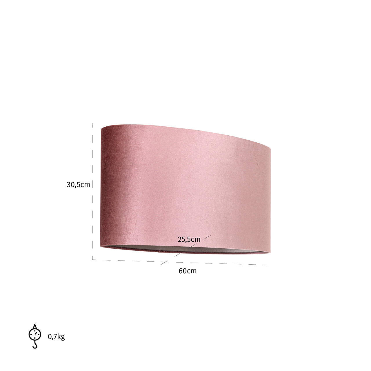 Lampshade Old rose ovale (Italian-4008 Old Rose)