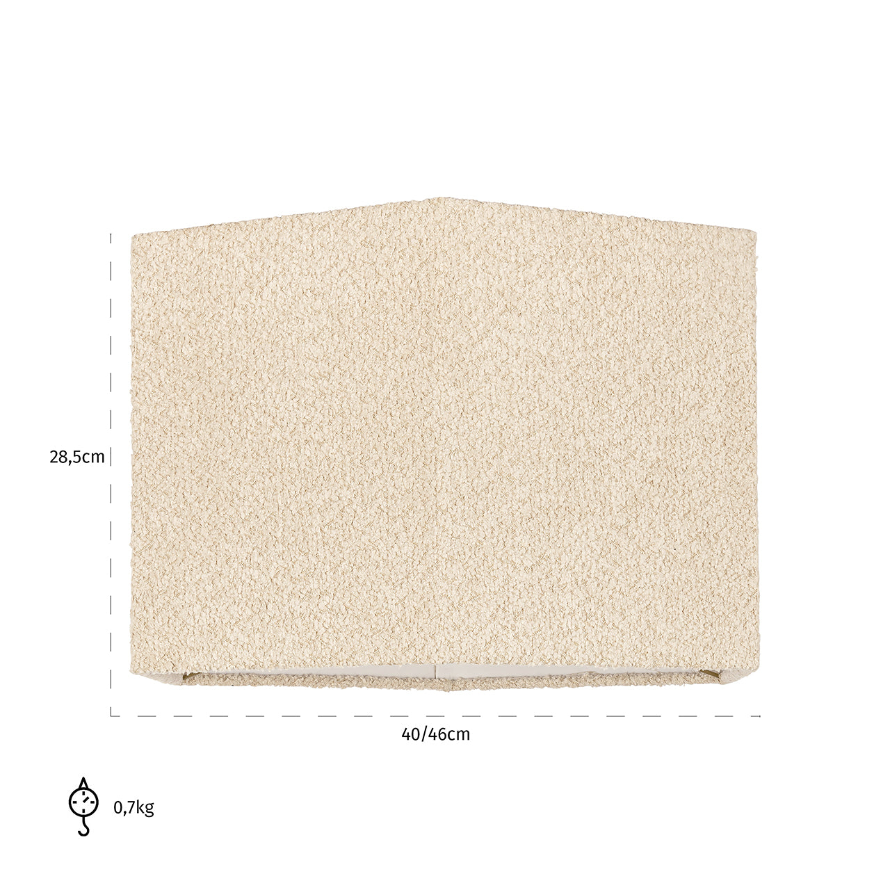 Lampshade Miley sand bouclé hexagon medium