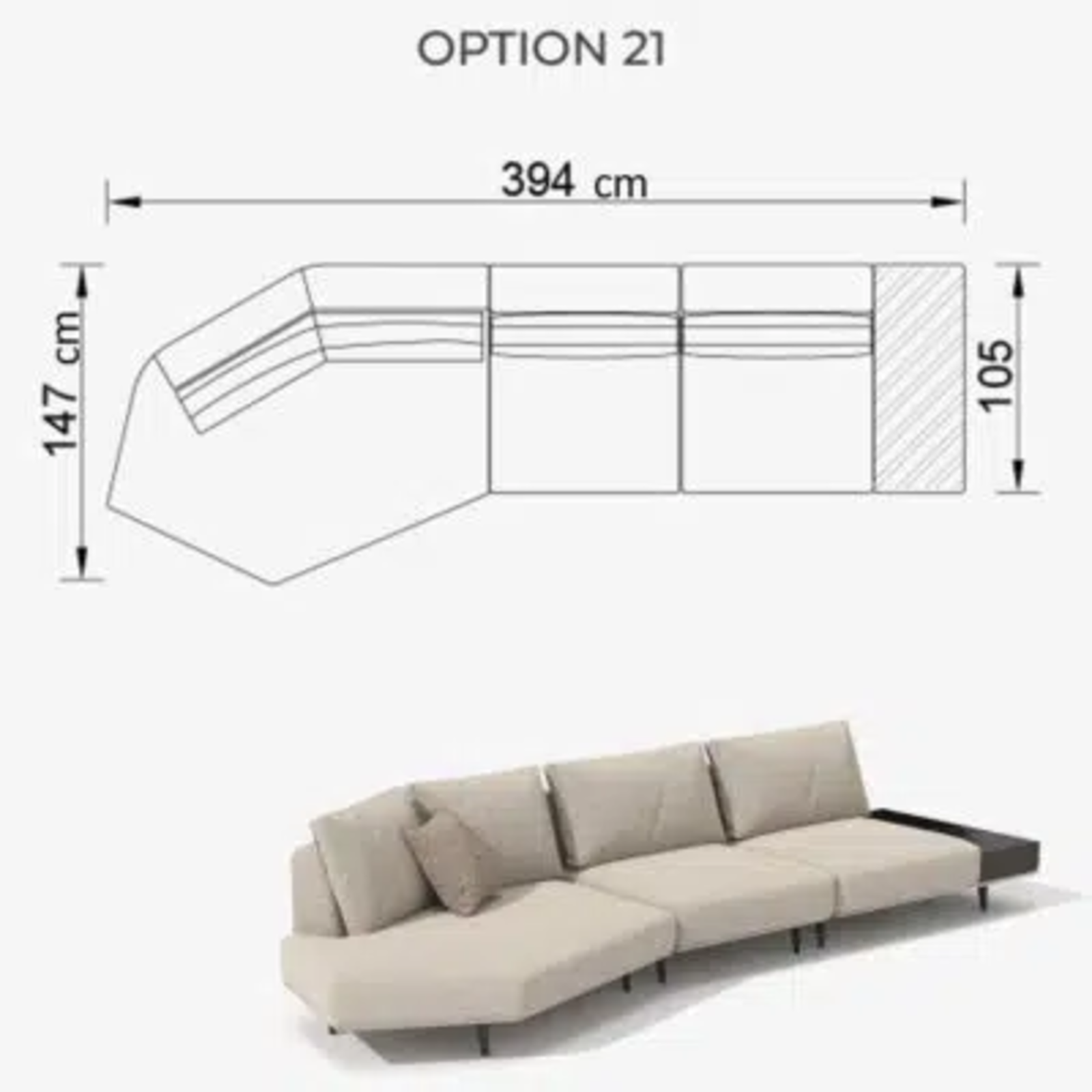 Sofa Love Off-White 394cm