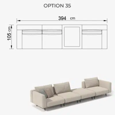 Sofa Love Off-White 394cm