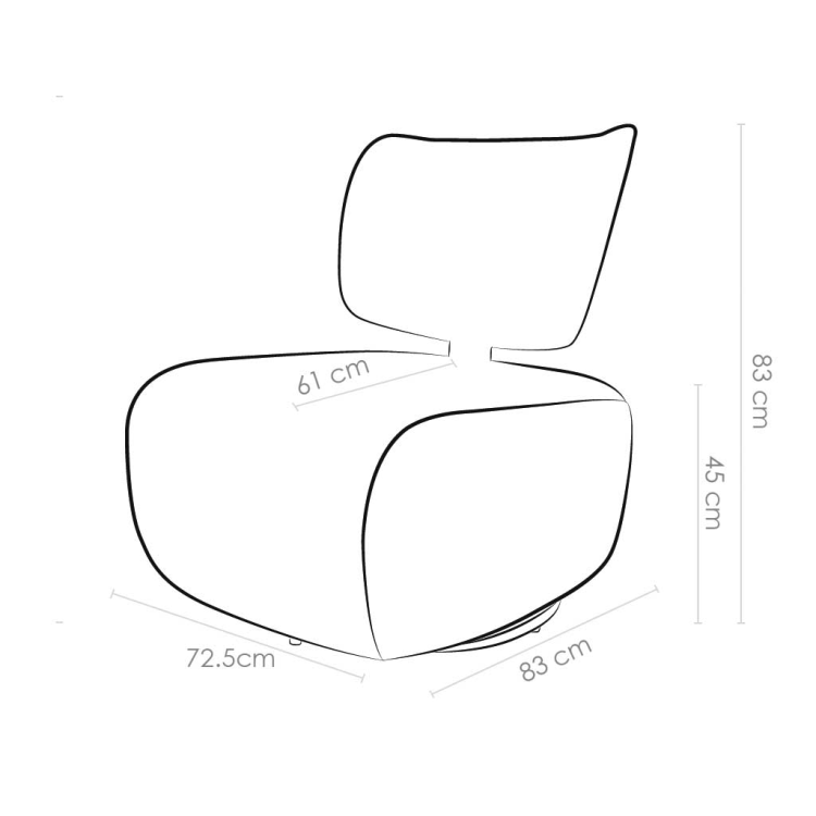 Lounge Chair Miro – Swivel Base – Oasis + Cognac