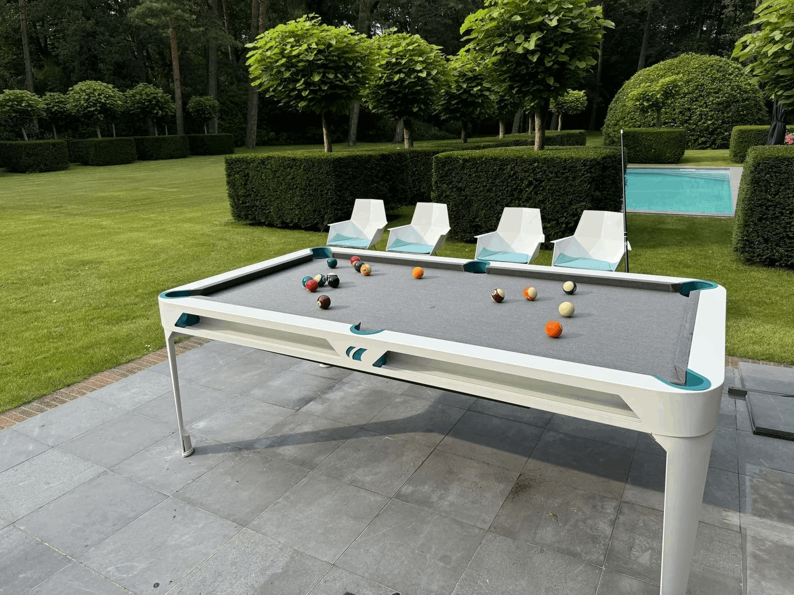 Outdoor Pool & Dining Table 7FT White
