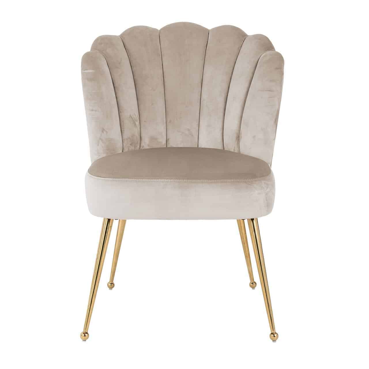 Chair Pippa - khaki velvet/ gold (Quartz Khaki 903)