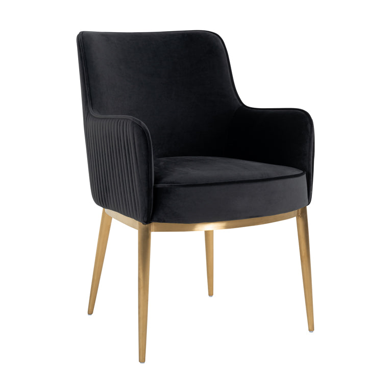 Chair Breeze - Antracite velvet / brushed gold fire ret (FR-Quartz 801 Antraciet)